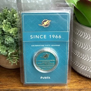 MIAMI DOLPHINS 50 SEASONS COLLECTIBLE COIN BRAND NEW CELEBRATING 50 SEASONS! - Picture 1 of 3