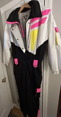 Traje de esquí Tyrolia Head de colección de la década de 1990 traje de nieve de una pieza babero de nieve Apres para mujer 14 Foto 1 de 4