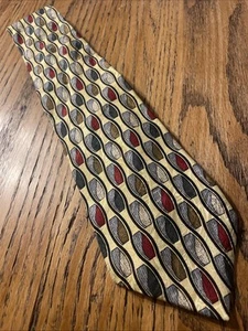 Corbata medallones abstractos de seda Givenchy Monsieur vintage usada en excelente estado hecha en EE. UU. - Imagen 1 de 9