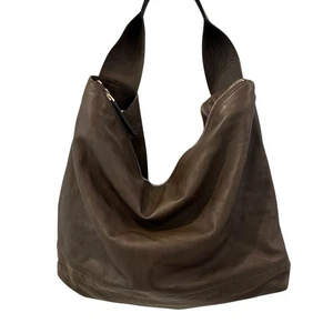 MARNI Brown Leather Hobo Shoulder Bag - Picture 1 of 17