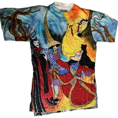 Camisa Vintage Disney Villains Jou Jou Lantejoulas Anos 90 Malévola Úrsula Cruella  - Imagem 1 de 4