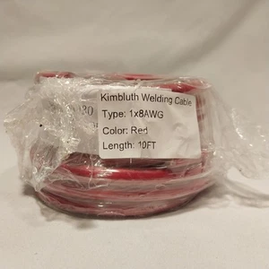 Kimbluth 8AWG Schweißkabel Batterie Solarkabel Kupferdraht 10' Fuß rot - Bild 1 von 4
