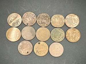 US Two Cent, Lot of 13 Cull Coins - Picture 1 of 3
