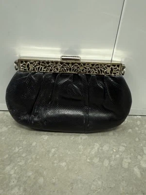 Bolso sin asas/brossbody vintage Judith Leiber negro con tapa de cristal ver fotos Foto 1 de 3