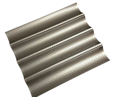 4 Mulden Baguetteblech Backblech Antihaft Baguette Backform Gitterblech  - Bild 1 von 4