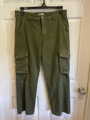 KUT FROM THE KLOTH Women’s Mid Rise Straight Leg Cargo Jeans Army Green Size 10 - Image 1 of 4