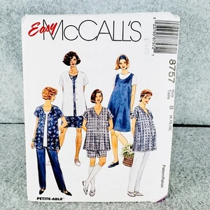 McCalls 8757 Maternity Jumper Dress Top Pants and Shorts Misses 8 12 Pattern - Picture 1 of 5
