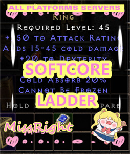 Raven Frost Ring Unique Ring🌺Diablo 2 D2R Softcore LADDER🌺PC-SWITCH-PS-XBOX