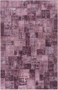 Tappeto persiano patchwork annodato a mano 313x202 cm - orientale, tappeto, tappeto, vintage, viola - Foto 1 di 8