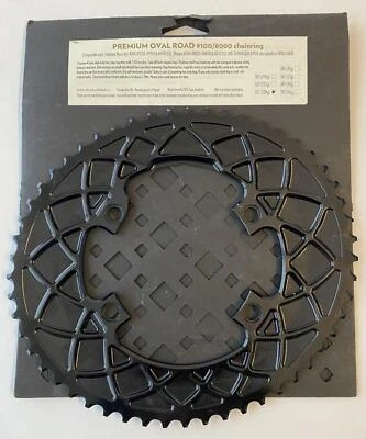novos anéis de corrente ovais AbsoluteBlack Premium 2x 9100/8000 - 4 x 110mm Asym BCD 53t - Imagem 1 de 3