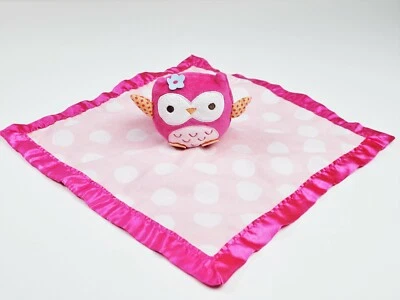 CIRCO Manta de Seguridad Bebé Niña ENCANTADORA Felpa Búho Blanco Punto Borde Satinado ROSA Foto 1 de 4