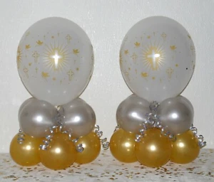 Croce Comunione/Battesimo Confezione 2/6/12 Palloncini da Tavolo Decorazione Espositore Kit - Foto 1 di 3