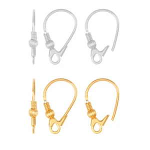 Sterling Silver 925 Safety Earrings Hooks 18.5x3mm * Different Platings - Picture 1 of 3
