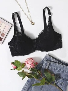 Push Up Bras Sexy Women Lace Underwire Straps Adjustable Bralettes Lift Support - Picture 1 of 6