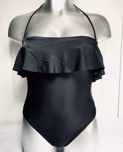 Raisins Women XL Black Padded Bra. Strappy Back One Piece Tier Swimsuit New - Picture 1 of 3