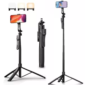 Portable 84" Selfie Stick Phone Tripod Wireless Remote Extendable Tripod Stand - Picture 1 of 21