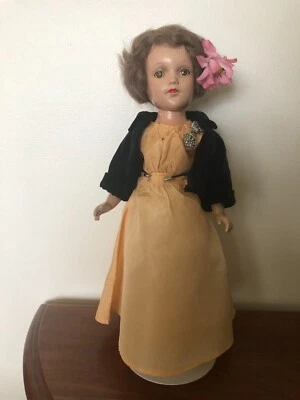Muñeca De Colección Arranbee Debuteen Años 40 Composición Ojos Marrones 14.5" Alto Foto 1 de 4