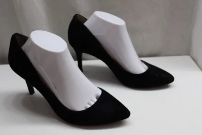 INC 性感优雅素食黑色麂皮绒尖头高跟鞋舒适简单高跟鞋 9.5 — 第 1/4 张图片