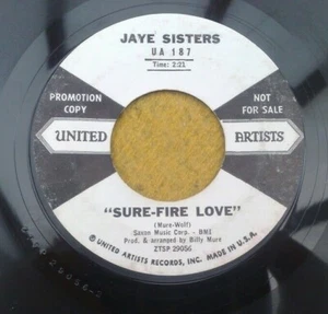 JAYE SISTERS " G-3 / SURE FIRE LOVE " RARE USA DEMO 45 - Picture 1 of 4