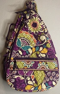 Vera Bradley PLUM CRAZY Sling Tennis/Pickle Ball Backpack Excellent Condition - Picture 1 of 9