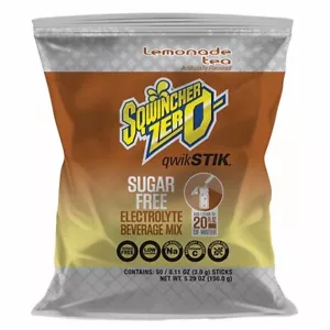 Sqwincher Qwik Stik Sugar Free Electrolyte Hydration Drink Mix LEAMONADE TEA 50 - Picture 1 of 3