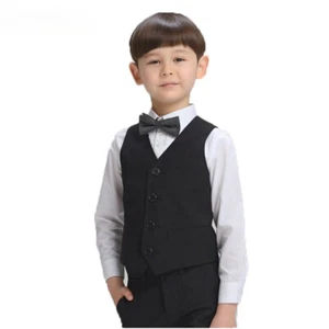 New Boys Formal Vest England Style Gentle Boys Wedding Waistcoat Kids Party US - Picture 1 of 13
