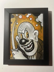 Arte Original Goon Con Cuchillo Pintura Por Frank Forte 7x9 Acrílico Sobre Lienzo Tablero - Imagen 1 de 2