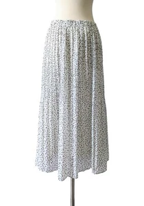 WD NY Rock Chiffon weiß schwarz Punkte plissiert fließend Midi gefüttert MEDIUM - Bild 1 von 7