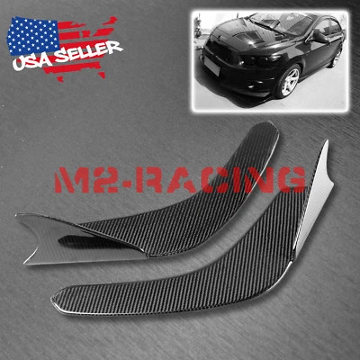 Kit de labios de parachoques delantero de fibra de carbono real estilo aleta de tiburón difusor divisor Canard Foto 1 de 4