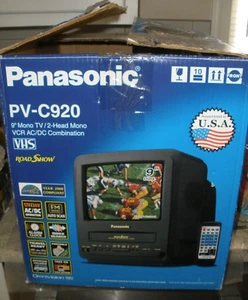VINTAGE PANASONIC PV-C920 " MONO 2 HEAD VCR COMBO TV IN BOX WORKS NO REMOTE - Picture 1 of 10