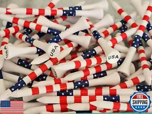 SIMPLICITEE USA Flag Bamboo Golf Tee - 3-1/4" - 100 Count - Picture 1 of 4