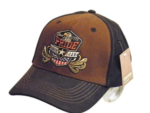 NUEVO "PRIDE AMERICAN Since 1776" Bordado Águila Gorra de Pelota Sombrero Marrón y Negro - Imagen 1 de 8