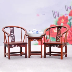 Antique Mini Rosewood Furniture Dollhouse Miniature Decoration Chinese Armchair - Picture 1 of 3