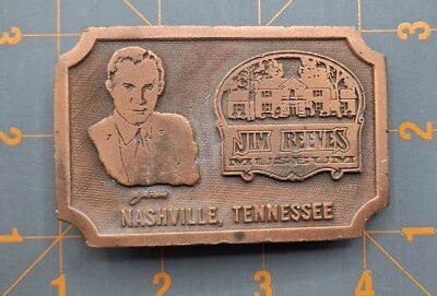 Hebilla de cinturón, Jim Reeves, Museo, Hit Line EE. UU., Nashville Tennessee Foto 1 de 2