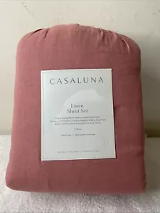 Casaluna Set Lenzuola 100% Lino 4pz Rosa Completa - Foto 1 di 6
