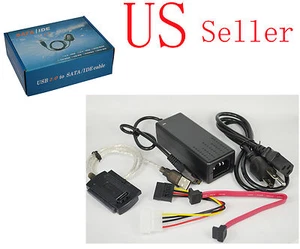 New USB 2.0 To IDE SATA S-ATA 2.5 3.5 HD HDD Adapter Hard Drive Converter Cable - Picture 1 of 3