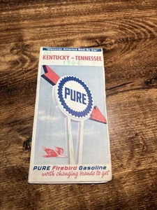1966 Pure Oil Firebird Gasoline Road Map - Kentucky Tennessee - "Discover Americ - Bild 1 von 3
