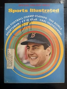 25. Dezember 1967 Carl Yastrzemski Red Sox SIGNIERTE Sport Illustrated Zeitschrift EX-MT - Bild 1 von 3