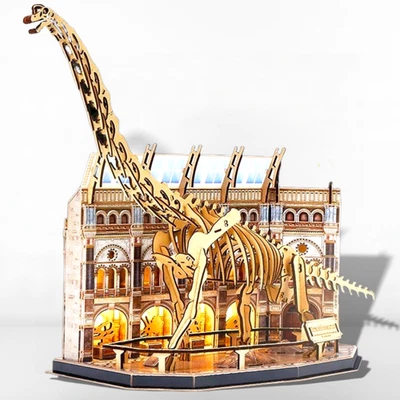 3D Wooden Puzzles Mechanical Miniature Dinosaur Museum Wood Building Model DIY - Image 1 of 4