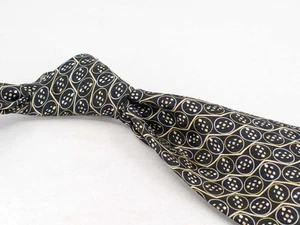 Brioni Seidenkrawatte Schwarz Weiß Geometrisch Herren Luxus Krawatte Italy Breit - Bild 1 von 6