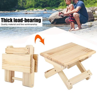 Solid Wood Small Square Bench Rural Styles Bench Ergonomic Design - Image 1 of 4