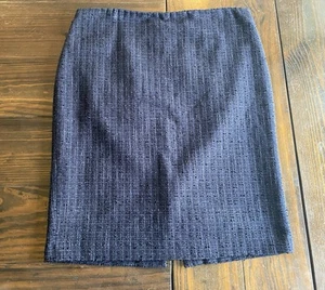 Ann Taylor Straight Pencil Back Zip Skirt Navy Blue Size 16 - Picture 1 of 6