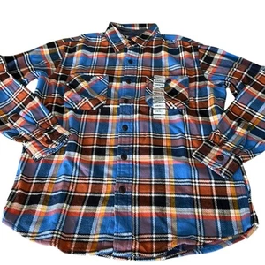 Lands’ End Mens Multicolor Plaid Heavyweight Shirt Size Small - Picture 1 of 8