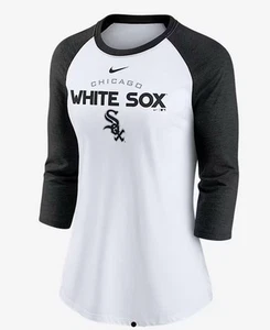 NIKE CHICAGO WHITE SOX WHITE MODERN ARCH RAGLAN LONG SLEEVE T SHIRT NWT L - Picture 1 of 5