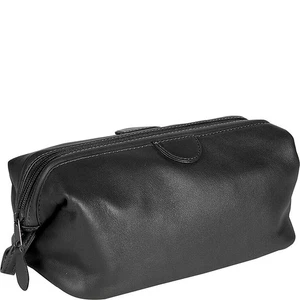 Leather Toiletry Bag - Top Grain Cowhide Leather (Black) - Picture 1 of 4