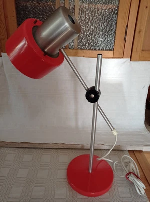 DDR Schreibtisch- Tischlampe Typ 2030 VEB Beleuchtungskörper Halle/S.,Rot-Orange - Bild 1 von 4