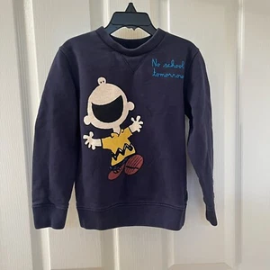 MC2 Saint Barth Peanuts Charlie Brown Sweatshirt No School Tomorrow Boys Size 6 - Picture 1 of 13