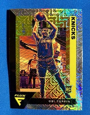 2020-21 Panini Flux Obi Toppin Silver Mojo Prizm Rookie Card #206 NY Knicks - Image 1 of 2