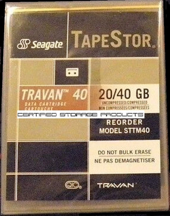 NEW Seagate STTM40 Travan 40 Data Tape Cartridge 20/40GB TR-7 42467 CTM40 SEALED - Image 1 of 1
