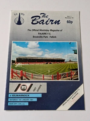 Falkirk v Kilmarnock Scottish Football Programme January 1991 - Image 1 of 3